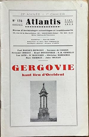 Revue Atlantis n°178 (septembre-octobre 1955) : Gergovie, haut lieu d'occident