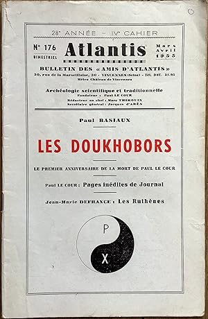 Revue Atlantis n°176 (mars-avril 1955) : Les Doukhobors. Le premier anniversaire de la mort de Pa...