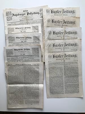 Bild des Verkufers fr Augsburger Postzeitung, Basler Zeitung, Allgemeine Zeitung, zum Verkauf von Antiquariat Im Baldreit