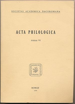 Acta Philologica: Tomus VI