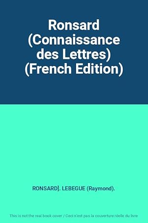 Imagen del vendedor de Ronsard (Connaissance des Lettres) (French Edition) a la venta por Ammareal