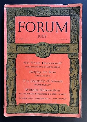 Image du vendeur pour Forum, Volume 75, Number 1 (LXXVI, July 1926) - includes Defying the Klan by Thomas Boyd mis en vente par Philip Smith, Bookseller