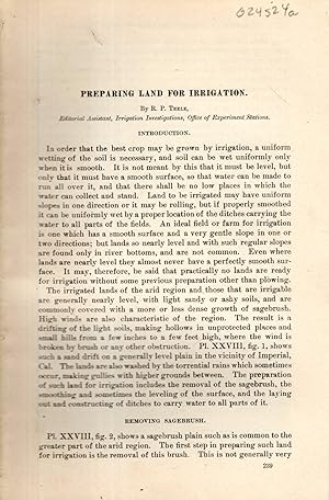 Image du vendeur pour Preparing Land for Irrigation". from Yearbook of the Dept. of Agric, 1903 mis en vente par Dorley House Books, Inc.