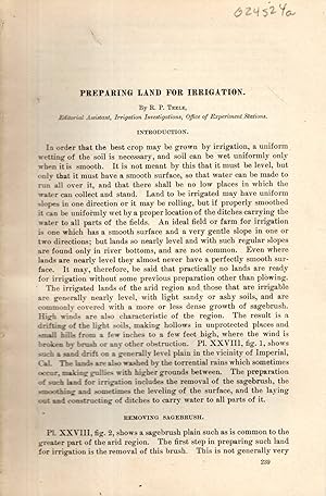 Seller image for Preparing Land for Irrigation". from Yearbook of the Dept. of Agric, 1903 for sale by Dorley House Books, Inc.