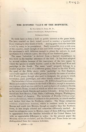 Bild des Verkufers fr The Economic Value of the Bob White".article Disbound from Yearbook of the Department of Agriculture, 1903 zum Verkauf von Dorley House Books, Inc.