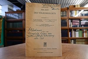 Bild des Verkufers fr Europische Fragen von vlkerrechtlicher Bedeutung 1949-1951. Sonderdruck aus: Archiv des Vlkerrechts, 3. Band, 2. Heft. zum Verkauf von Gppinger Antiquariat