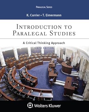 Image du vendeur pour Introduction to Paralegal Studies : A Critical Thinking Approach mis en vente par GreatBookPrices