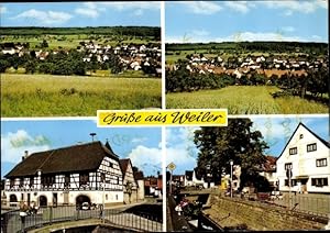 Bild des Verkufers fr Ansichtskarte / Postkarte Weiler Keltern im Enzkreis, Panorama, Brcke, Fachwerkhaus zum Verkauf von akpool GmbH
