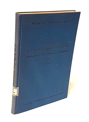 Seller image for Fortschritte der Lebensmittelforschung. Arbeitsbericht ber Lebensmittelfrischhaltung. Unter Mitarbeit von G. Kae, F. Kiermeier (u. a.). Mit einem Geleitwort von Dr. W. Ziegelmayer. Mit 110 Abbildungen. for sale by Antiquariat Dennis R. Plummer