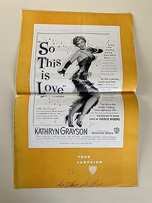 Imagen del vendedor de So This is Love Pressbook 1953 Kathryn Grayson, Merv Griffin a la venta por AcornBooksNH