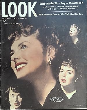 Seller image for Look Magazine Serptember 30, 1947 Ingrid Bergman in "Arch of Triumph for sale by AcornBooksNH