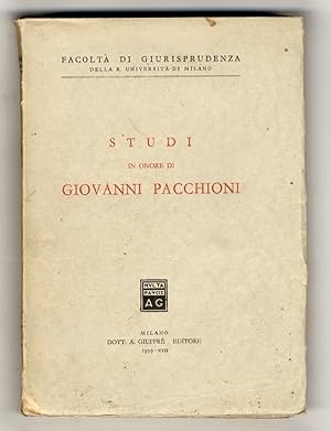 STUDI in onore di Giovanni Pacchioni.