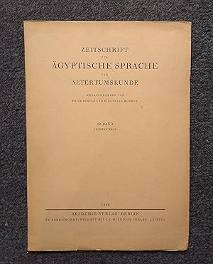 Zeitschrift für ägyptische Sprache und Altertumskunde. Band 92, Heft 2