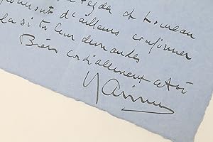 Importante lettre autographe signée adressée à Carlo Rim à propos d'un différend regardant le dro...