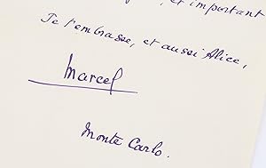 Affectueuse lettre autographe signée adressée son grand ami Carlo Rim à propos du droit d'auteur ...