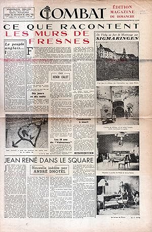 Seller image for COMBAT. Le Journal de Paris. 1e anne, n 5, samedi 28 et dimanche 29 avril 1945, dition  Magazine du dimanche . for sale by Librairie Jean-Yves Lacroix