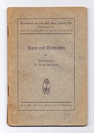 Bild des Verkufers fr Kunst und Verbrechen. Sonderdruck aus dem Karl-May-Jahrbuch 1925. zum Verkauf von Kunze, Gernot, Versandantiquariat