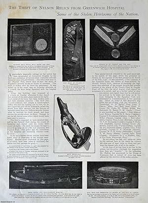 Image du vendeur pour The Theft of Nelson Relics from the Greenwich Hospital. Six photographic prints, with accompanying text, from the Sphere, an Illustrated Newspaper, 1900. mis en vente par Cosmo Books
