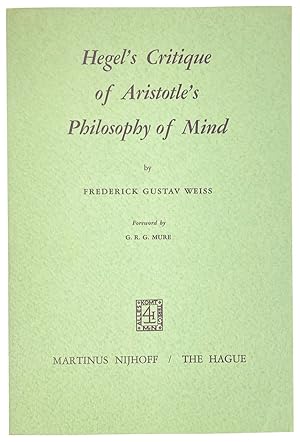 Imagen del vendedor de Hegel's Critique of Aristotle's Philosophy of Mind a la venta por Capitol Hill Books, ABAA