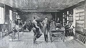 Mr Edison the Eminent Electrician, in His Laboratory. An original woodcut engraving, from the Gra...
