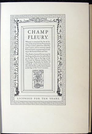 Seller image for CHAMP FLEURY. Translated into English and Annotated by George B. Ives. for sale by The Antique Bookshop & Curios (ANZAAB)
