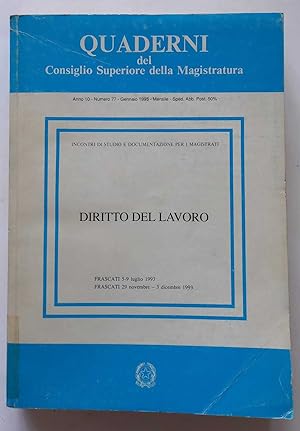 Diritto del lavoro. Quaderni del CSM