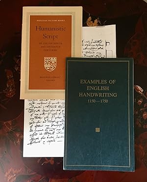 Image du vendeur pour Examples of English Handwriting 1150-1750. With transcripts and translations; Humanistic Script of the Fifteenth and sixteenth centuries (Bodleian Library) mis en vente par Stoneman Press