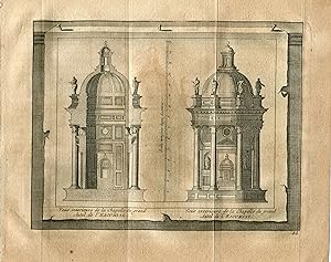 Veue interieure et exterioure de la chapelle de grand Autel de l' Escorial grabado en 1815 por Va...