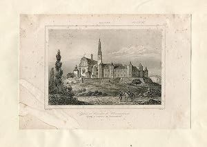 Polonia. iglesia y convento de Czenstoohova grabado por Lemaitre siglo XIX