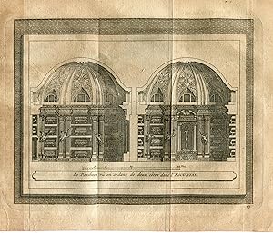 Le Pantheon vu en dedans de deux cotes dans l' Escorial grabado por Vander Aa 1715. A. De Colmenar.