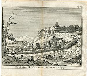 Madrid.Vue du Palais de Matrit du côte de la Campagne. 1715. Grabado por Vander Aa. Alvarez de Co...