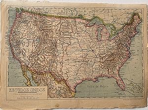 Mapas. Estados Unidos. Litografia siglo XIX