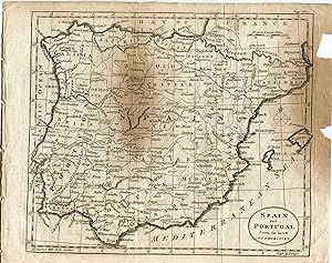 Mapas.Spain and Portugal from the latest Authorities, grabado editado en Londres en 1796