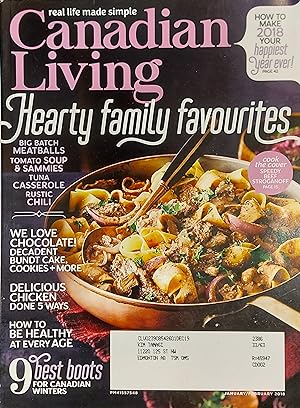 Seller image for Canadian Living Magazine, Vol.43, No.1, January\February 2018 for sale by Mister-Seekers Bookstore