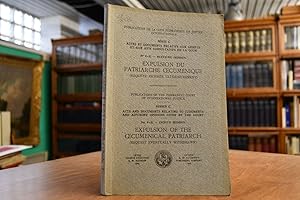 Bild des Verkufers fr No. 9-II - Eighth Session. Expulsion of the Oecumenical Patriarch (Request eventually withdrawn). Publications of the Permanent Court of International Justice. Series C. Acts and documents relating to judgments and Advisory Opinions given by the Court. Zweisprachig englisch und franzsisch. zum Verkauf von Gppinger Antiquariat