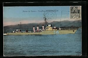 Carte postale Marine de Guerre, Torpilleur Bourrasque