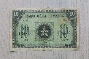 Billet 10 FRANCS. Banque d'Etat du Maroc