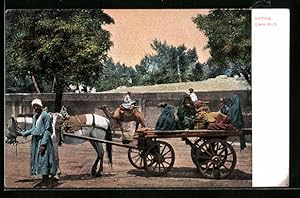 Bild des Verkufers fr Ansichtskarte Araber mit Kamelen und Pferde zum Verkauf von Bartko-Reher