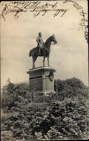 Bild des Verkufers fr Ansichtskarte / Postkarte Darmstadt in Hessen, Denkmal Ludwig der IV. zum Verkauf von akpool GmbH