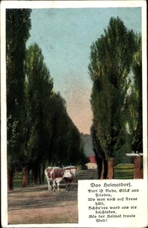 Bild des Verkufers fr Gedicht Ansichtskarte / Postkarte Das Heimatdorf, Dort ist Ruhe, Glck und Frieden zum Verkauf von akpool GmbH