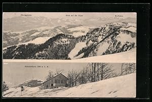 Ansichtskarte Schnebelhorn, Blick auf ein Haus, Säntisgruppe, Kurfirsten, Blick auf die Alpen