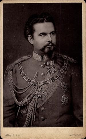 CdV König Ludwig II von Bayern, um 1870 - Fotograf Josef Albert, München