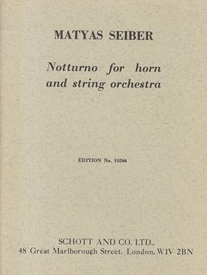 Bild des Verkufers fr Notturno for Horn and String Orchestra - Study Score zum Verkauf von Hancock & Monks Music