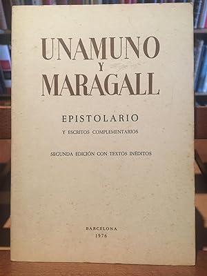 Seller image for EPISTOLARIO MIGUEL DE UNAMUNO JUAN MARAGALL for sale by Antigua Librera Canuda