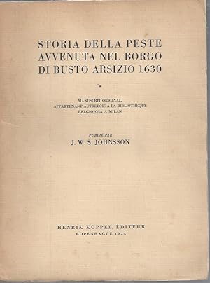 Storia della Peste Avvenuta nel Borgo di Busto Arsizio 1630 - Manuscrit original appartenant autr...