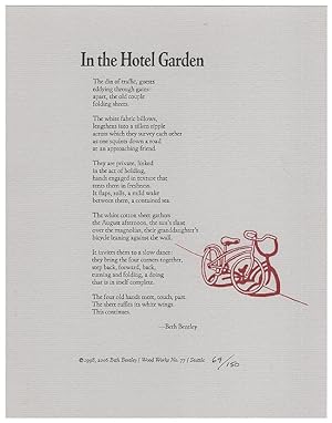 Seller image for In The Hotel Garden [Broadside] for sale by Arundel Books