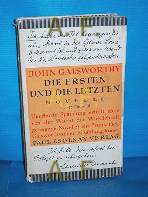 Seller image for Die Ersten und die Letzten : Novelle John Galsworthy. Autor. bers. von Leon Schalit for sale by Antiquarische Fundgrube e.U.