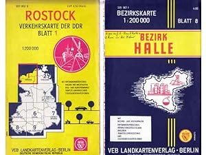 Konvolut Verkehrskarten, Stadtpläne, Bezirkskarten". 3 Titel. 1.) Verkehrskarten der DDR, 1:200 ...