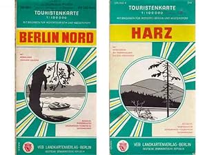 Konvolut Touristenkarten, Wanderkarten, Wassersport, Wintersport. DDR". 3 Titel. 1.) Touristenka...