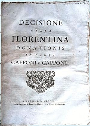 Decisione nella Florentina Donationis in causa Capponi e Capponi.